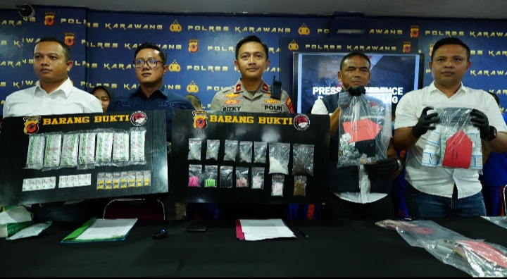 Ungkap Kasus Narkoba, Polres Karawang Amankan 37 Orang Tersangka