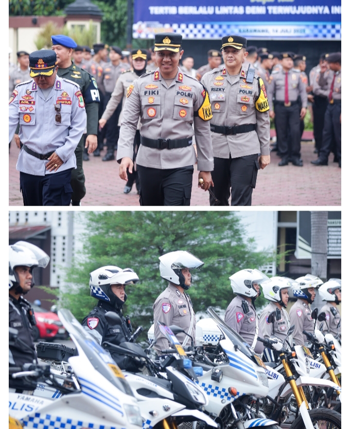 Gelar Pasukan Ops Patuh Lodaya 2025 Diwilayah Hukum Polres Karawang