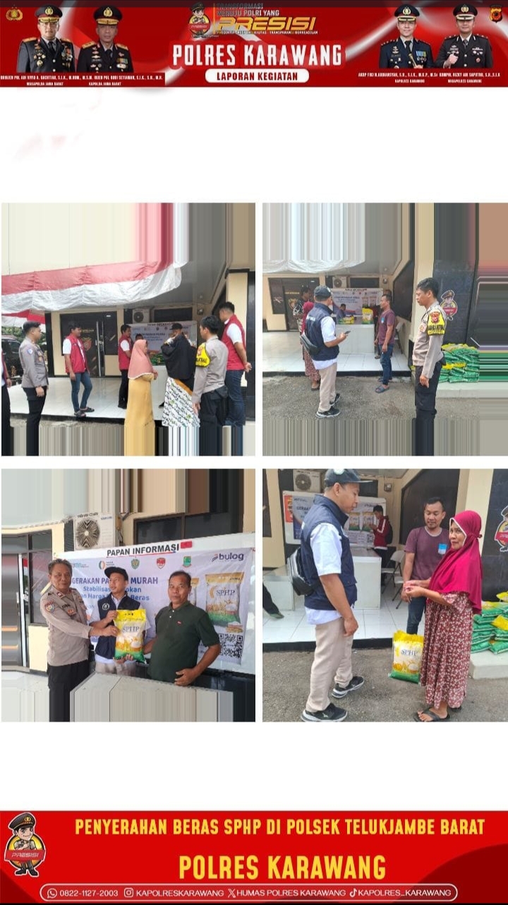 Bulog Karawang dan Polsek Telukjambe Barat Kawal Ketat Program Gerakan Pangan Murah Diwilayah Telukjambe Barat