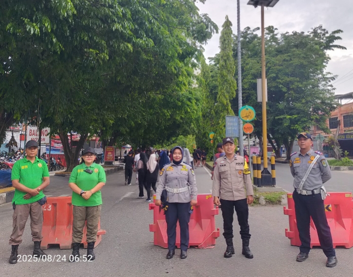 Polsek Tualang Amankan Car Free Day, Warga Nikmati Olahraga dengan Aman dan Nyaman