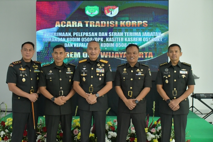 Brigjen TNI Nugroho Imam Santoso Pimpin Sertijab Dandim 0508/Depok dan Kasiter Korem 051/WKT