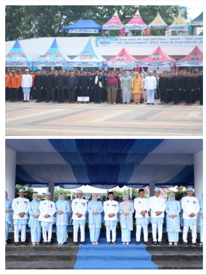 Hari Jadi Karawang ke-392, Forkopimda dan Ribuan Peserta Ikuti Apel Besar di Lapangan Karangpawitan