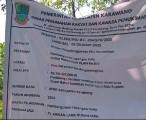 Diduga Mark-Up Anggaran Pembangunan Lapang Volly Di Dusun Bakanjati Desa Karyasari Oplus_16908288