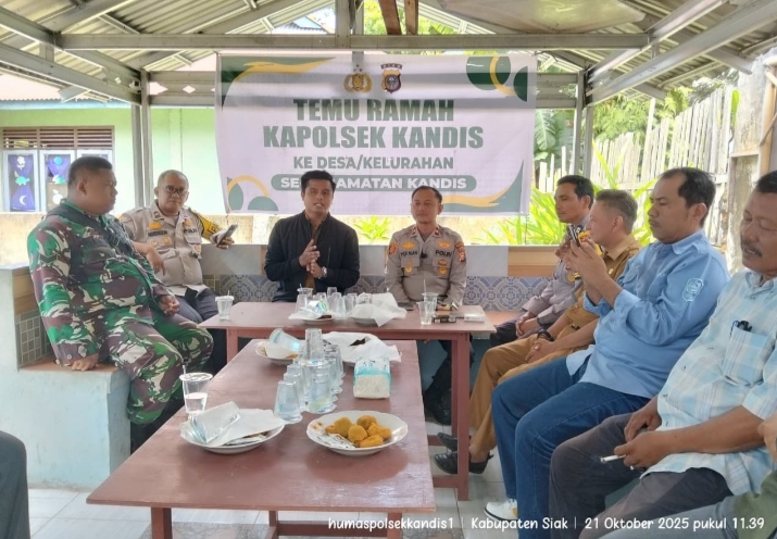 Polsek Kandis Gelar Temu Ramah dan Sambang Masyarakat di Kelurahan Simpang Belutu, Bahas Isu Sosial dan Program Green Policing