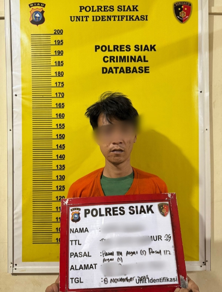 Satresnarkoba Polres Siak Ciduk Residivis Kasus Narkoba, Sita Sabu di Atas Jembatan Benteng Hulu