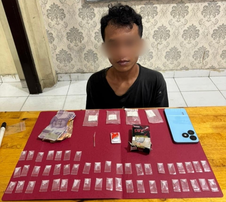 Satresnarkoba Polres Siak Tangkap Bandar Shabu di Tualang, Sita 47 Paket Siap Edar