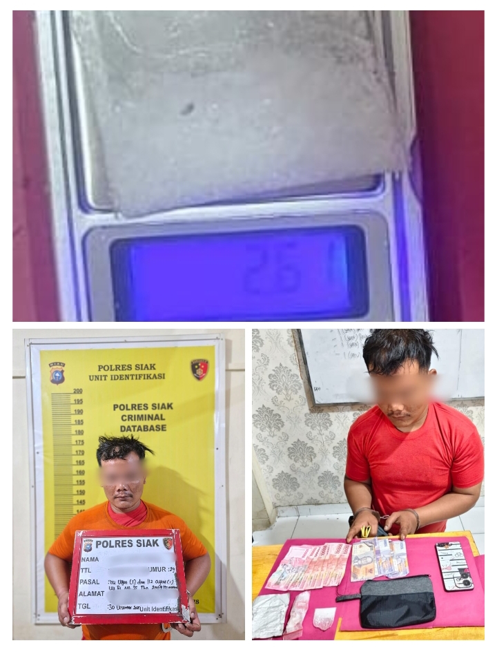 Polres Siak Bongkar Peredaran Shabu di Lubuk Dalam, Bandar Diamankan Bersama Barang Bukti