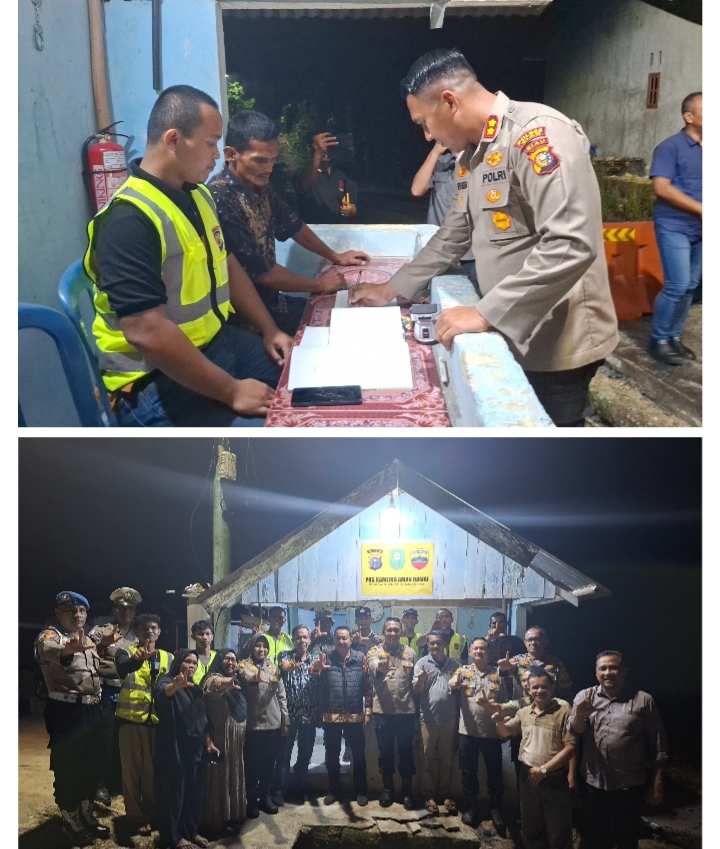 Kapolres Siak Cek Pos Satkamling Aman Damai Kandis Kota, Perkuat Sinergi Jaga Kamtibmas