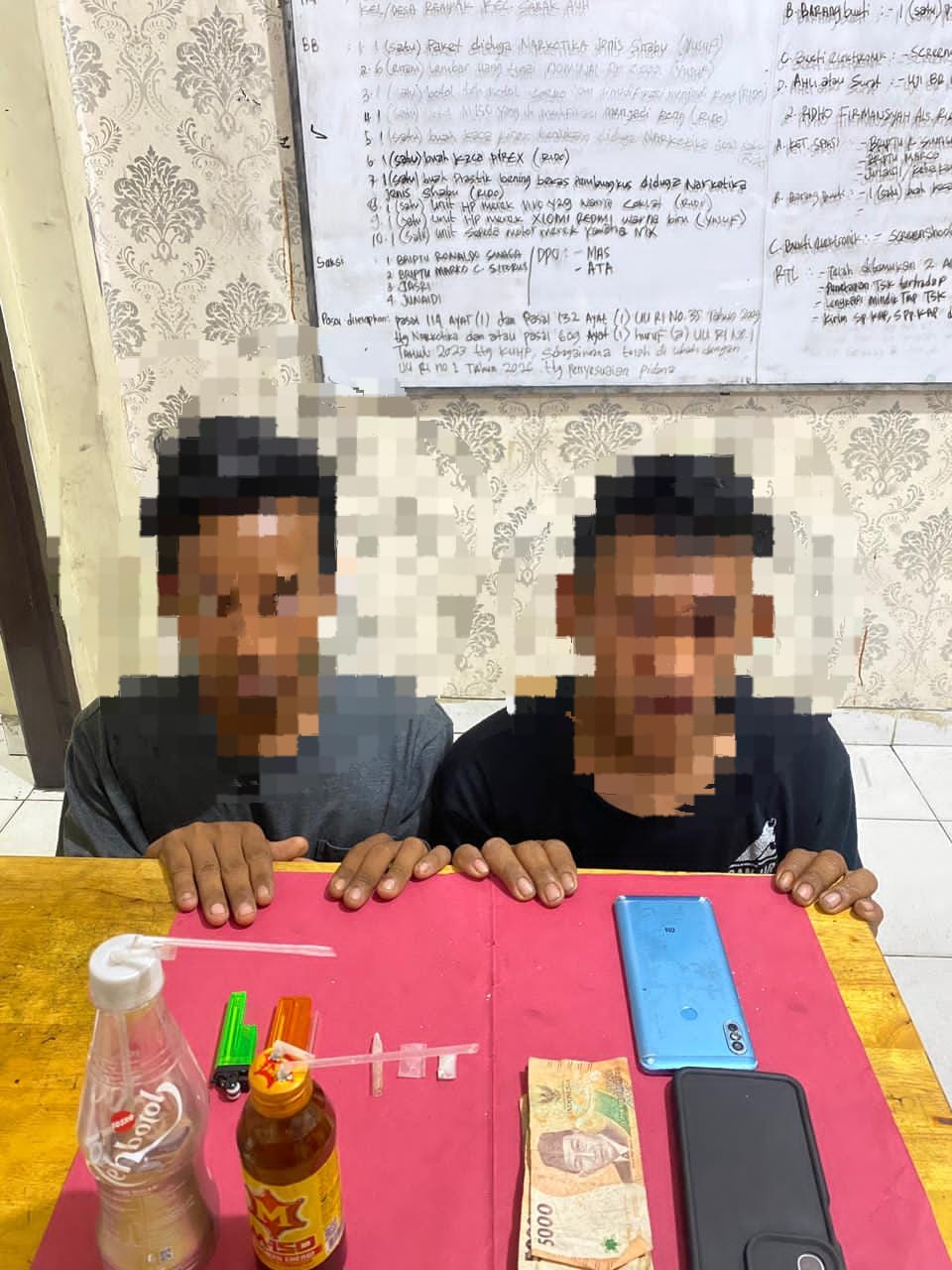 Polsek Sabak Auh Amankan Dua Orang Terkait Peredaran Gelap Narkoba