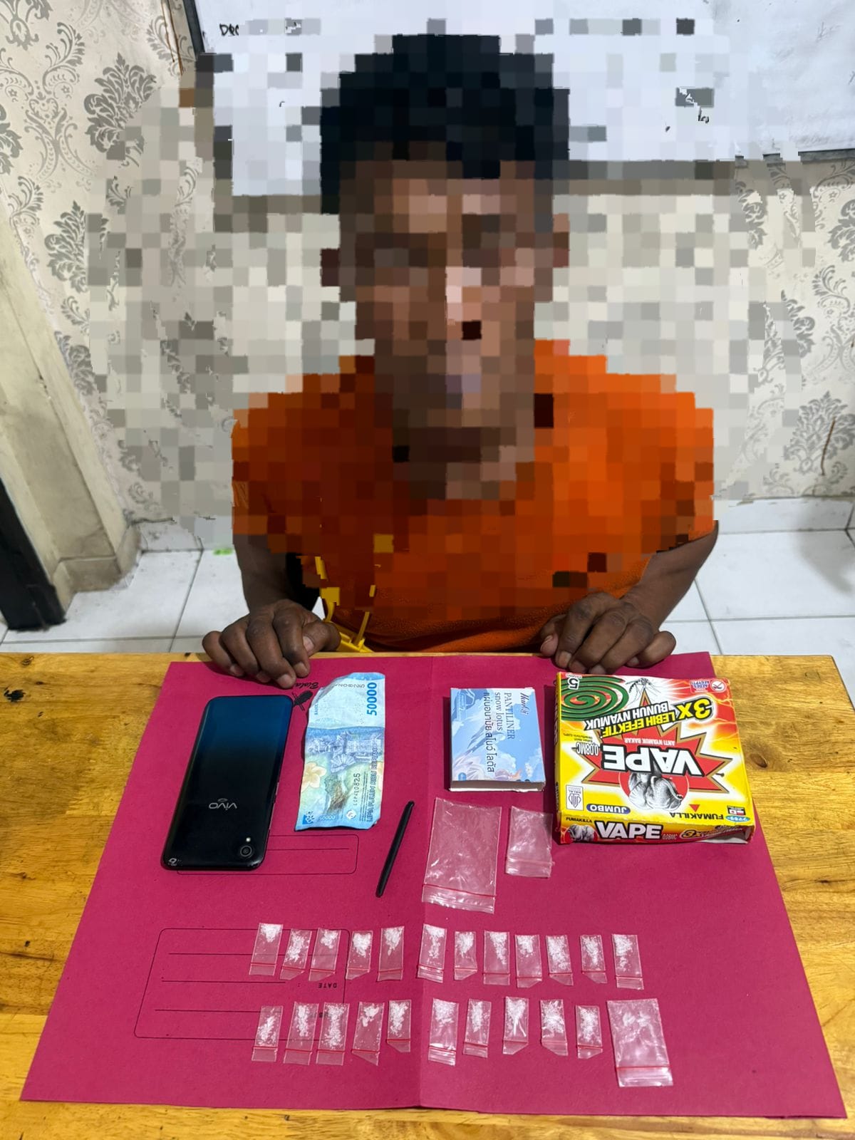 Satres Narkoba Polres Siak Ringkus Bandar Sabu di Kandis, 23 Paket Barang Bukti Disita