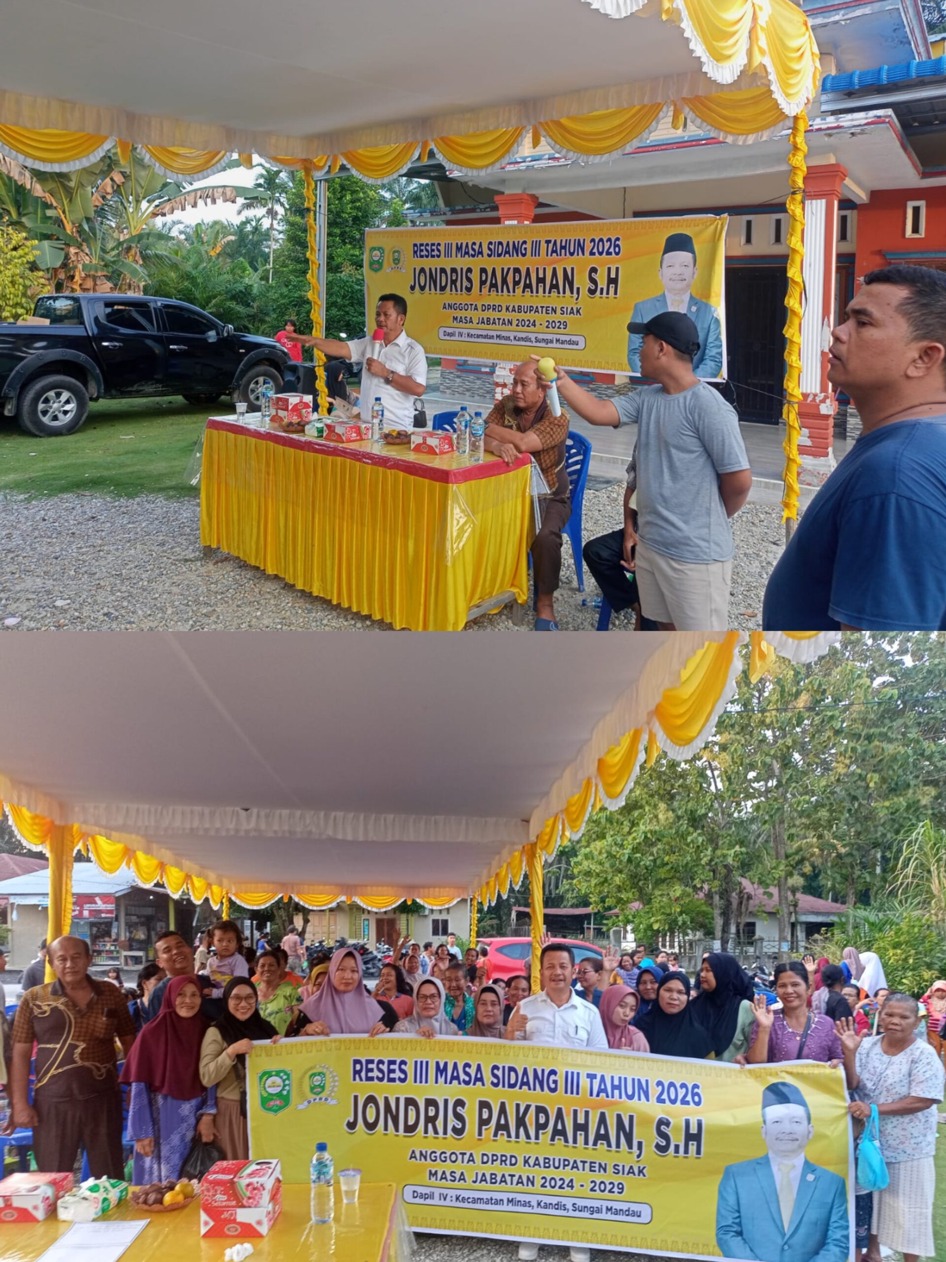 Warga Keluhkan Jalan Gelap Saat Reses Sidang ke III Jondris Pakpahan Anggota DPRD Siak Fraksi Golkar