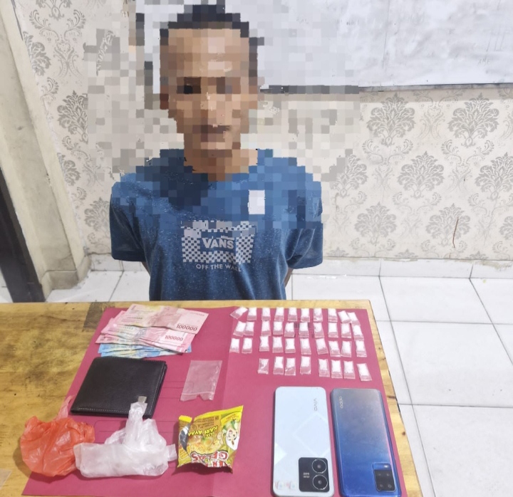 Sat Narkoba Polres Siak Kembali Membekuk Bandar Shabu di Dayun, 38 Paket Barang Bukti Disita